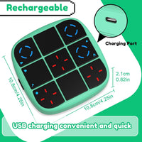 Tic-Tac-Toe Bolt Game, 4-in-1 Handheld Puzzle Games Console, Electronic Tic-Tac-Toe Game - Cyan / L(Rechargeable) - image 3