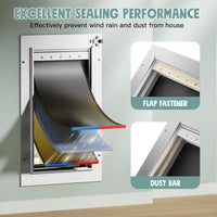 3-Flaps Insulated Aluminum Dog Door for Wall, Pets Up to – Essentials for Dogs - Large - image 2