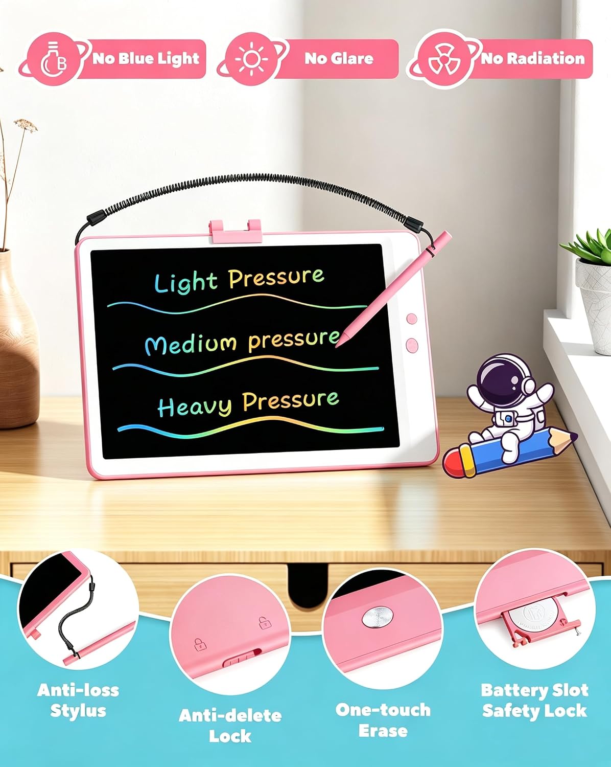ORSEN LCD Writing Tablet 10 Inch - Pink / 20 inch - image 2