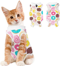 Coppthinktu Cat Recovery Suit Female Cat Onesie After Surgery Anti - Large / Donut