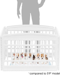 IRIS USA 4-Panel Dog Playpen, Pet Enclosure - White / 4 Panel – 24" H - image 2