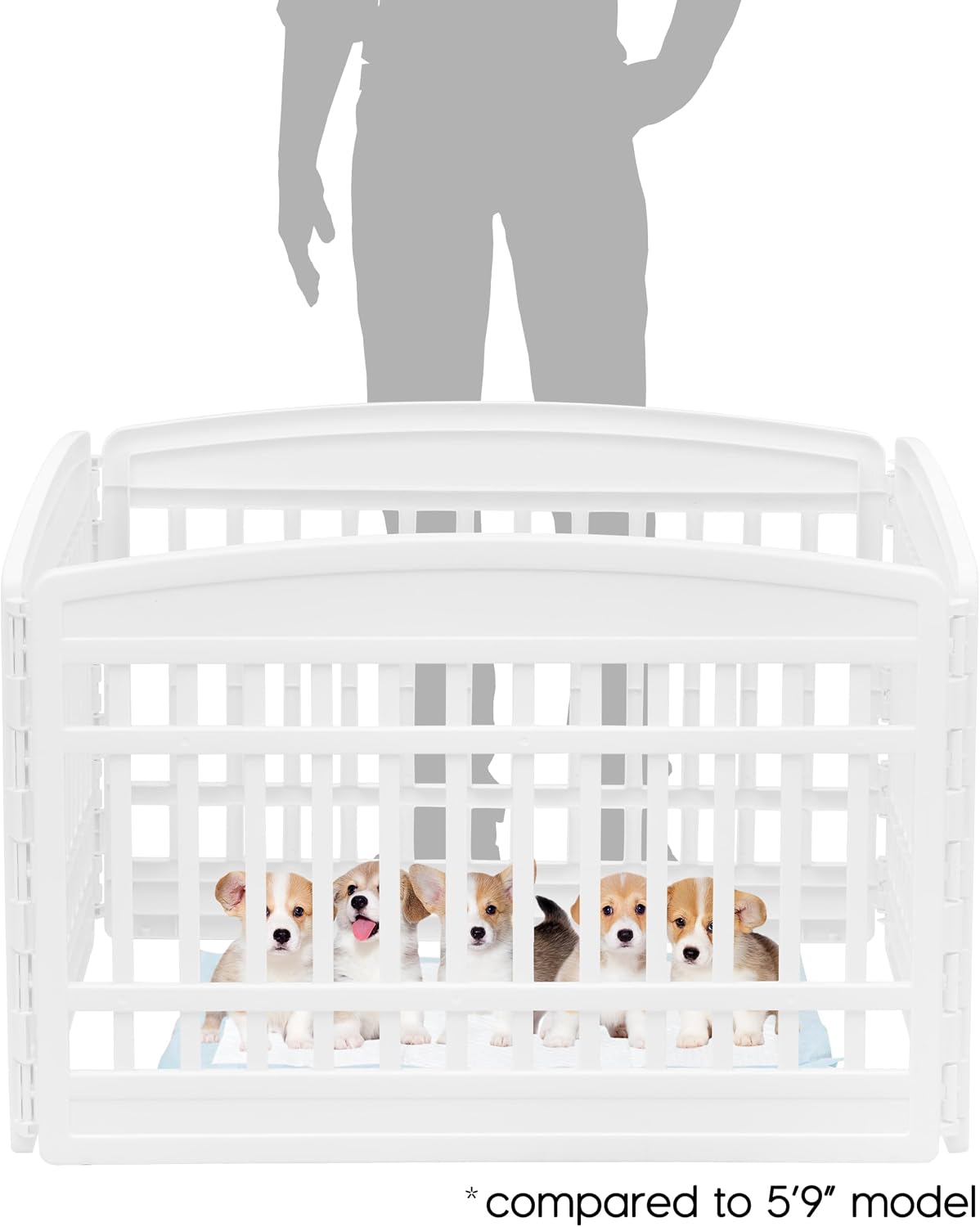 IRIS USA 4-Panel Dog Playpen, Pet Enclosure - White / 4 Panel – 24" H - image 2