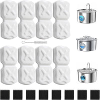 16 Pack Replacement Filters for Cat/Dog Water Fountain - 16 Filter+1 Brush