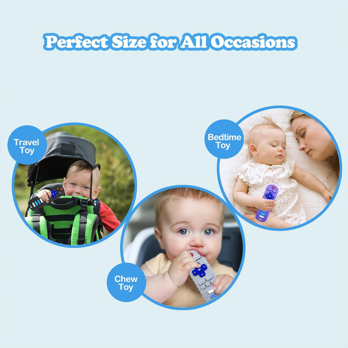 ROBBEAR Baby Teething Toys - Pink+Blue / 1 pack - image 2