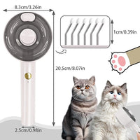 Cat Steam Brush For Shedding, Steamy Dog Grooming Brush With 2-Speed Spray, Blue Light And Release Button, Rechargeable Water Pet Hair Brushes Wet Self Cleaning Cat Spa Brush Cat Comb (White)