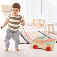 ABC Wooden Building Blocks for Toddlers 1-3 Large - 30 abc blocks cart - image 3