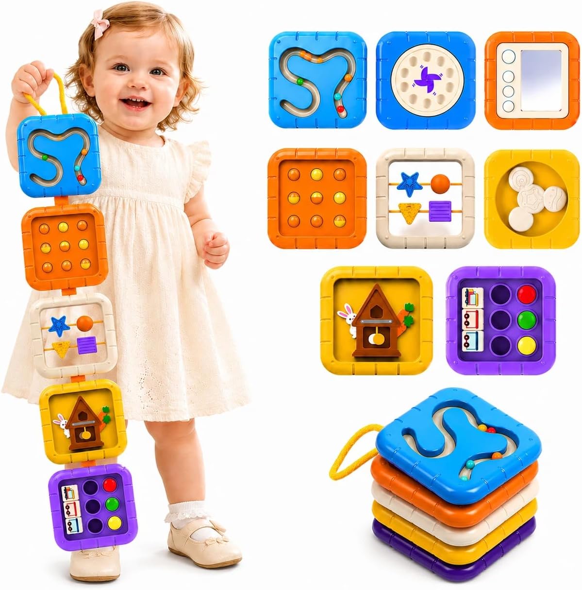 Busy Board for 1 Year Old - Purple