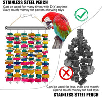 Extra Large Bird Toys for Macaws - COLORFUL AND SILVER - image 3