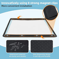 Dog Pee Pad Holder, Oxford Cloth Material, Fit 28"x34" Pad,Puppy Pad Holder, 8 Powerfu Magnetic Clips, Indoor Dog Potty, Black