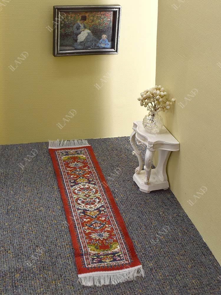 iLAND Dollhouse Rug 1/12 Scale Woven Miniature Carpet 2pcs Fragrance – Fun for Kids & Family - 2pcs Love - image 3