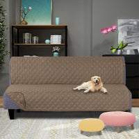 U-NICE HOME Loveseat Sofa Cover for 2 Cushion Couch, Dark Grey – Essentials for Pets - Taupe/Taupe / 68''futon - image 2