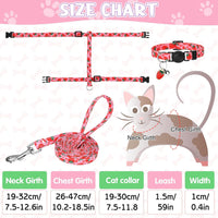 2 Pack Cat Harness and Leash with Collar Set - Pink,Green - image 2