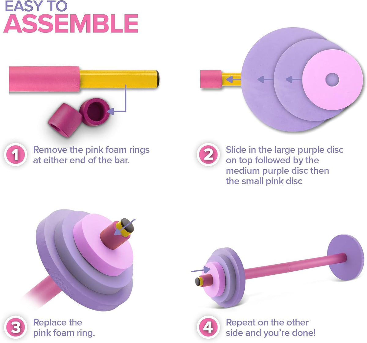 Modern Innovations Kids Weight Set Toy Dumbbells - Barbell / Pink/Purple - image 4