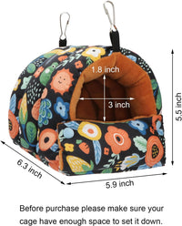 Wontee Bird Nest House Winter Warm Snuggle Hut Bird Bed Hanging - Small / Black - image 4
