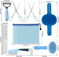 Dog Grooming Kit for Shedding, Bath Gloves - 8 PCS / Blue - image 2
