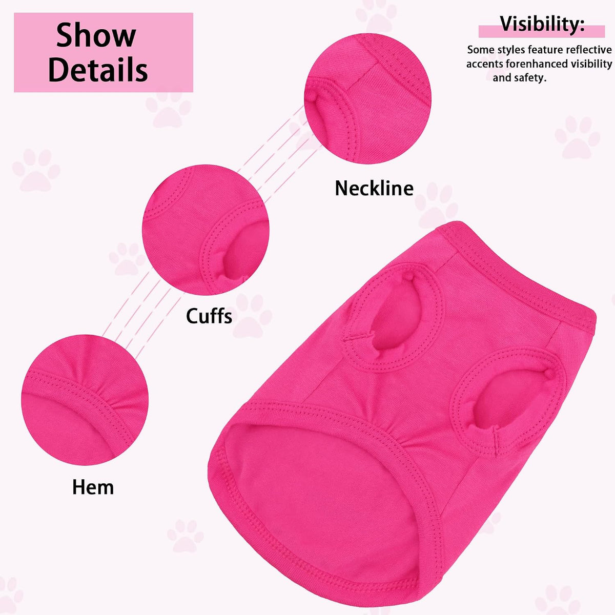 Expressive Cotton Dog Apparel: Soft - M-(8~14lb) | Chest(~18.1") / Rose Red - image 4