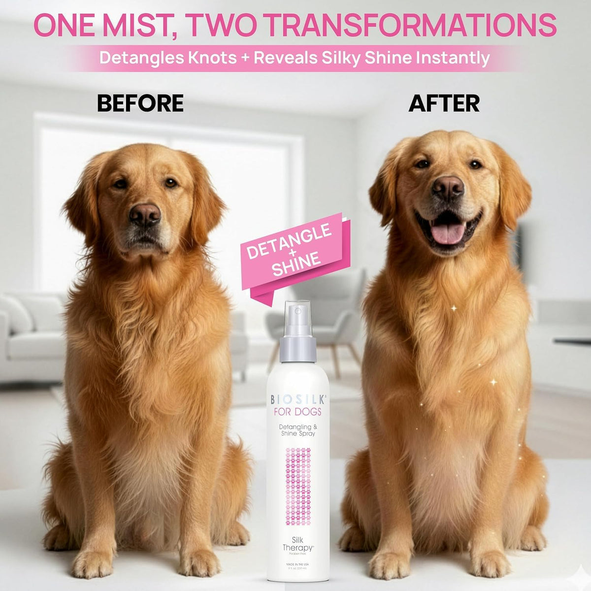 BioSilk for Dogs Silk Therapy Detangling and Shine Spray - 8 Fl Oz (Pack of 6) - image 2