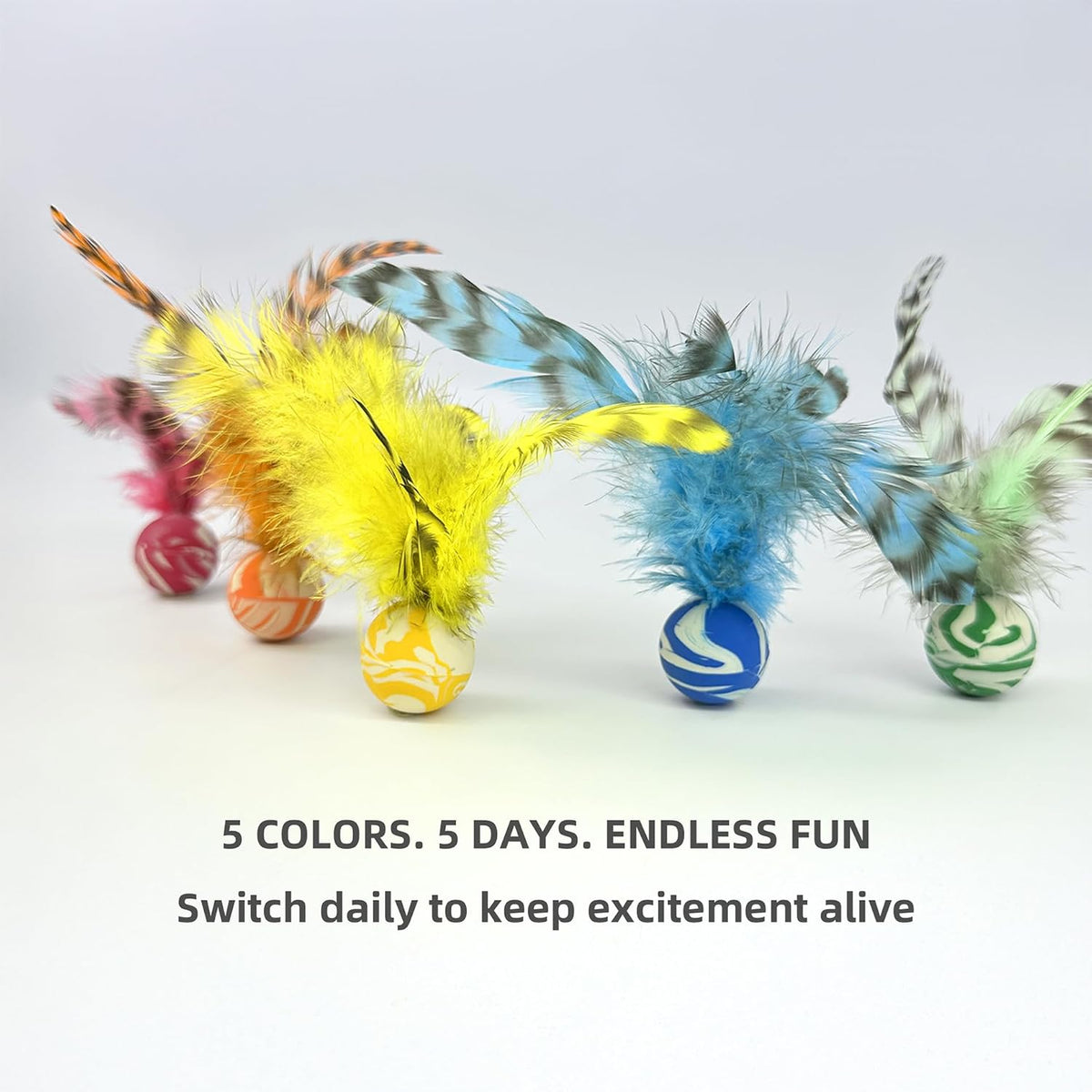 Feather Chase & Fetch Balls for Indoor Cats - image 4