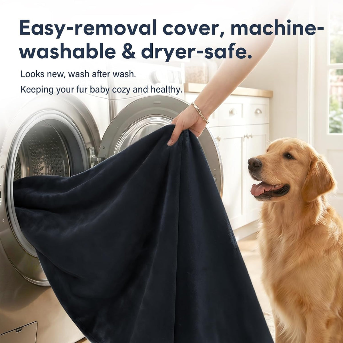 Magic Dog Orthopedic Extra Large Dog Bed 47 Inch - 39.0"L x 33.5"W x 4.0"Th / Dark Grey - image 4