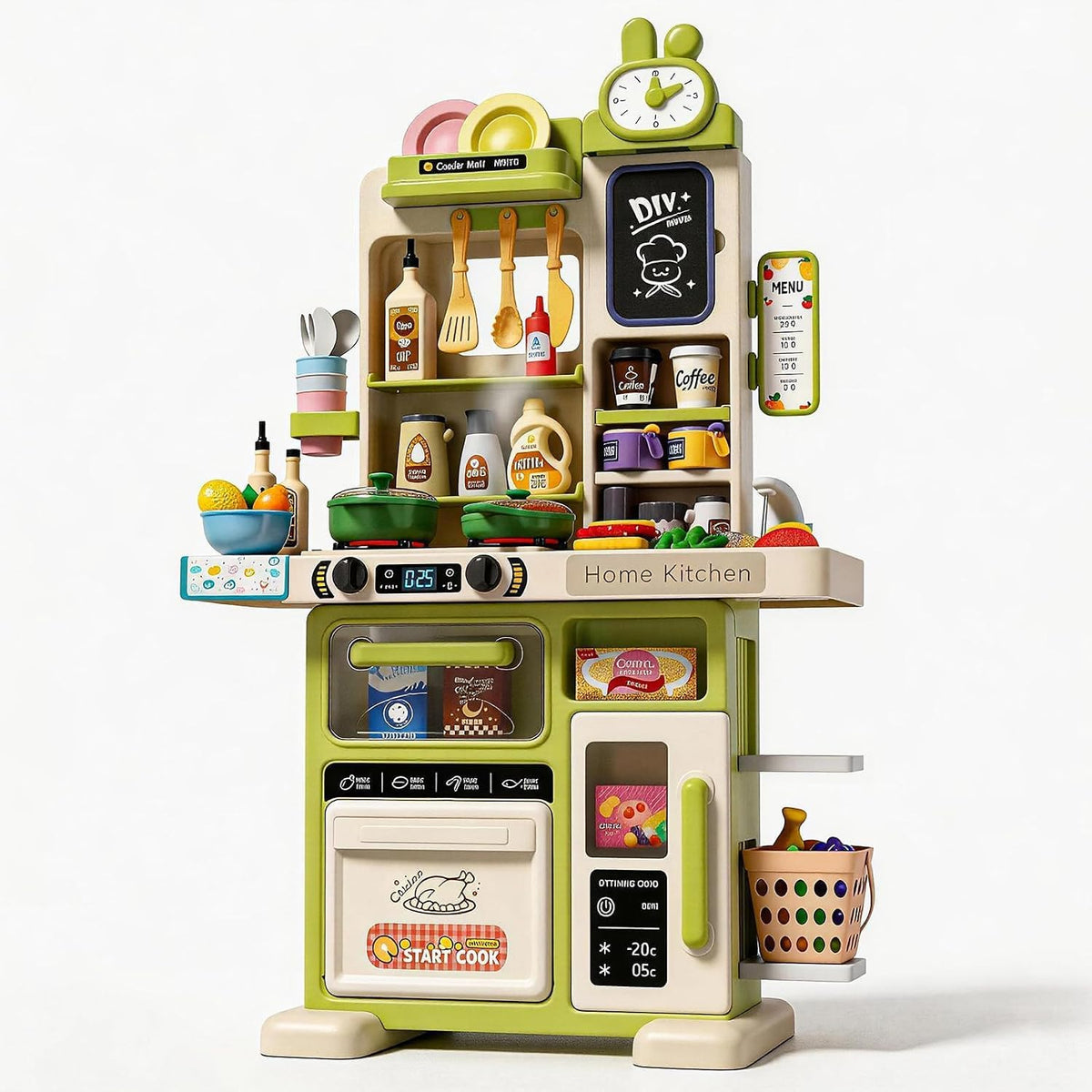 33.8IN Kids Kitchen Playset with Sound & Light - Green