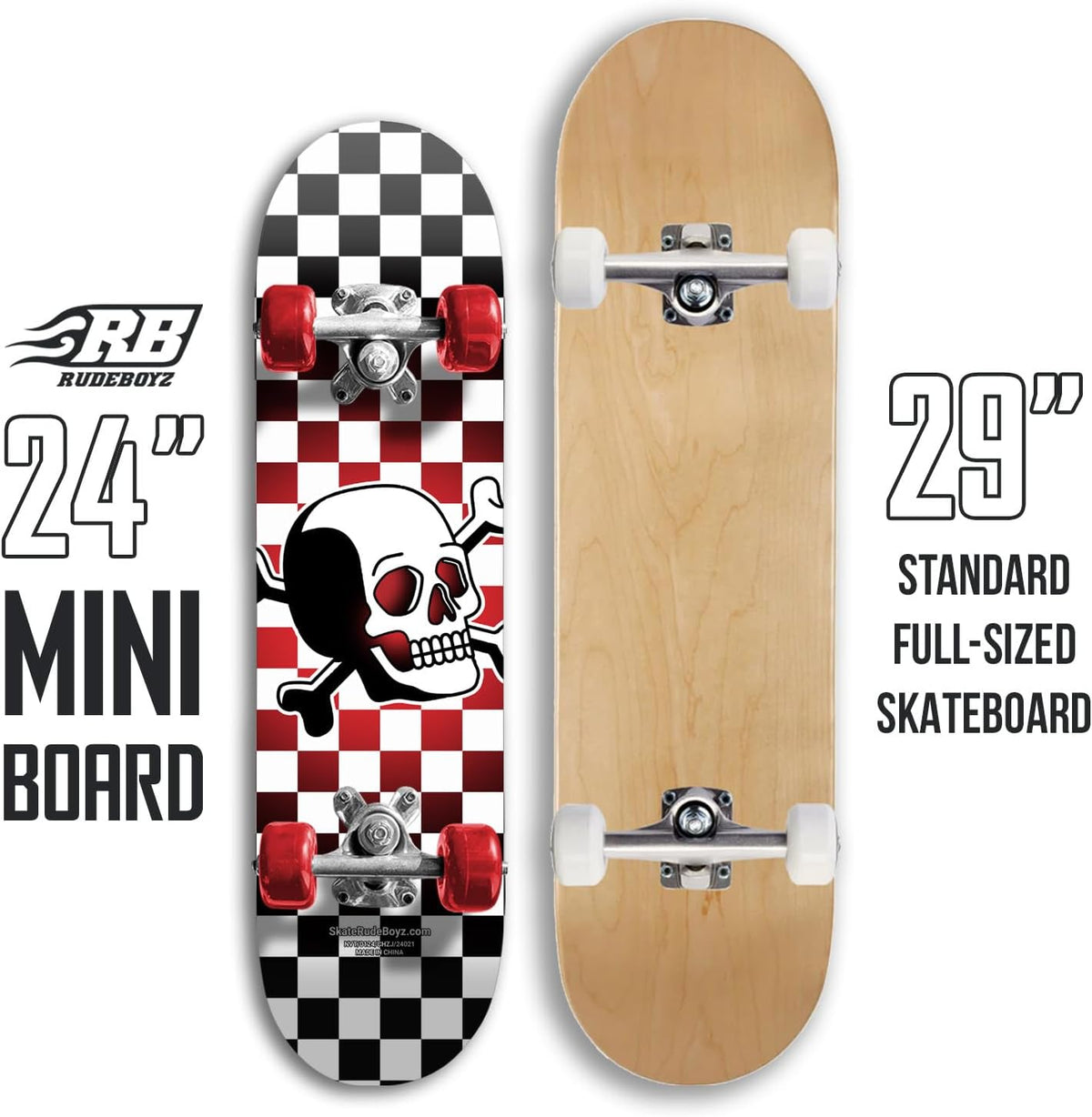 Rude Boyz 24 inch mini cruiser skateboard for kids with aluminium trucks - view 15