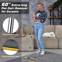 Carpet Rake for Pet Hair Removal, Reusable Carpet Scraper Broom – Essentials for Dogs - Gray - image 3