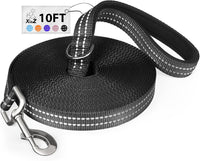 Long Dog Leash XiaZ Training Leashes 10/15/20/30/50/100ft Long Lead - D-Black / 10 Feet