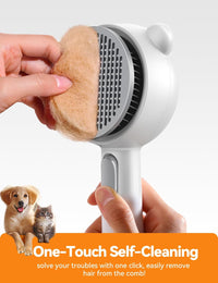 Cat Steam Brush, Brushes for Indoor Cats with Release Button - White - image 2