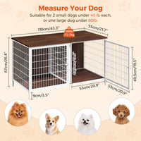 MAHANCRIS wooden double dog crate furniture with removable divider - view 3