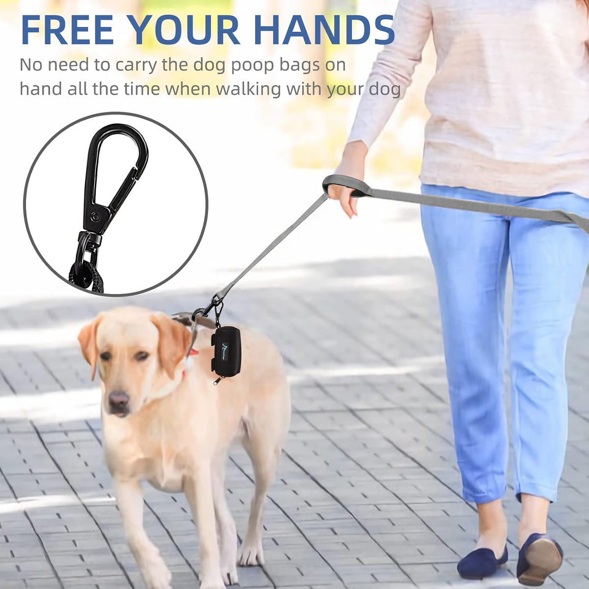 2 Pack Poop Bag Holder for Dogs and Cats Black Waste Bag Dispenser - Black - image 4
