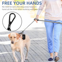 PuppyDoggy 1 Pack Poop Bag Holder for Dogs & Cats Waste Bag Dispenser Pouch with 1 Roll of Free Poop Bags - Dog Leash Accessory & Bicycle (Pink)