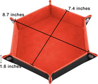 SIQUK 4 Pieces Dice Tray Set Foldable Dice Trays Hexagon Dice Rolling - Royalblue, Orange, Camel and Black - image 2