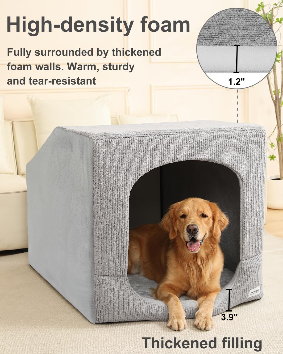 Hovicaed Indoor Dog House Small Sized Dog Tent with Dog Cave Bed - XX-Large (42"L x 30"W x 30"Th) - image 4