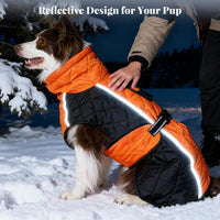 Dog Coat Dogs Jacket Waterproof Reflective Adjustable Dog-Winter - Orange / XXX-Large(chest 34~38in) - image 2