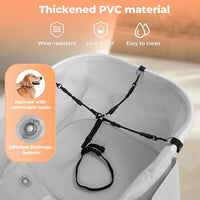 Elevated Dog Bathtub, 5 Height Adjustable Portable Dog Wash Station for Small to Large Pets, Foldable Bathing Tub with Storage & Anti-Slip Design Gray
