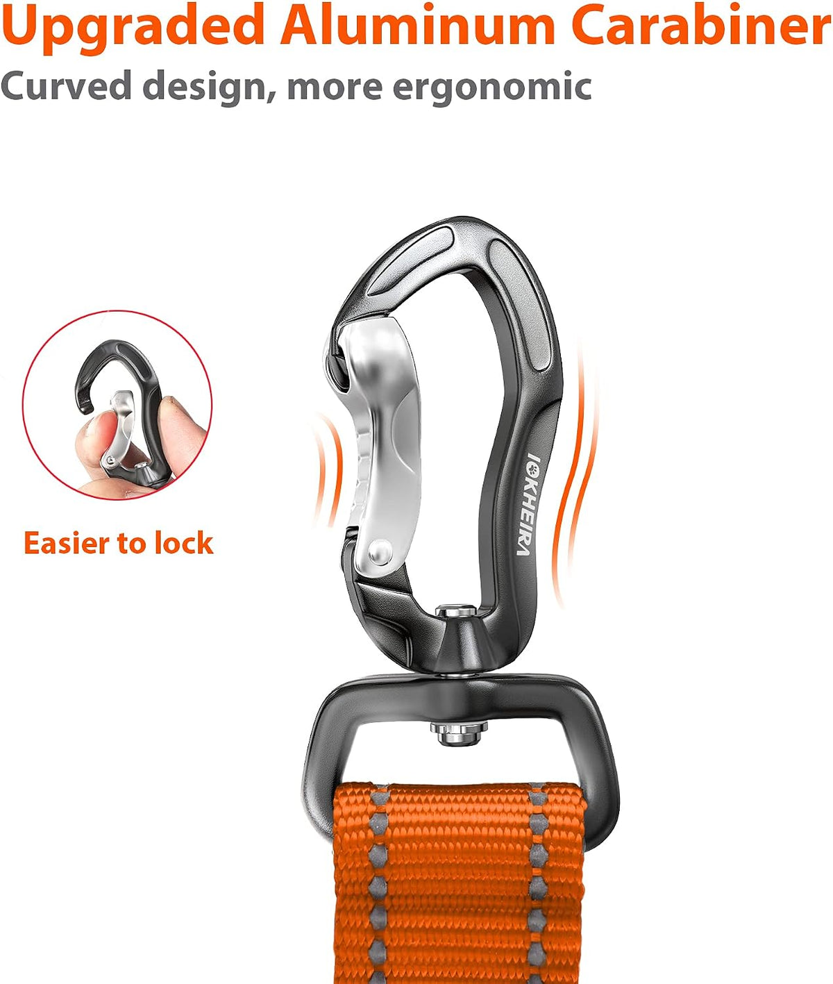 IOKHEIRA Dog Seatbelt, Updated Adjustable Harness Reflective Bungee Dog Car Seat Belt with Aviation - Carrot Orange - image 4