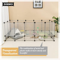 DINMO 28 Panels Bunny Playpen, Iron Net Bottom - Plastic+Metal-28 panels-L - image 2