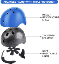 DaCool Kids Bike Helmet Set Skateboard Knee Pads - 2-Blue - image 2