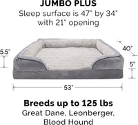 FurHaven Cooling Gel Dog Bed for Large Dogs - Jumbo Plus / Dino Toy + Granite Gray - image 4
