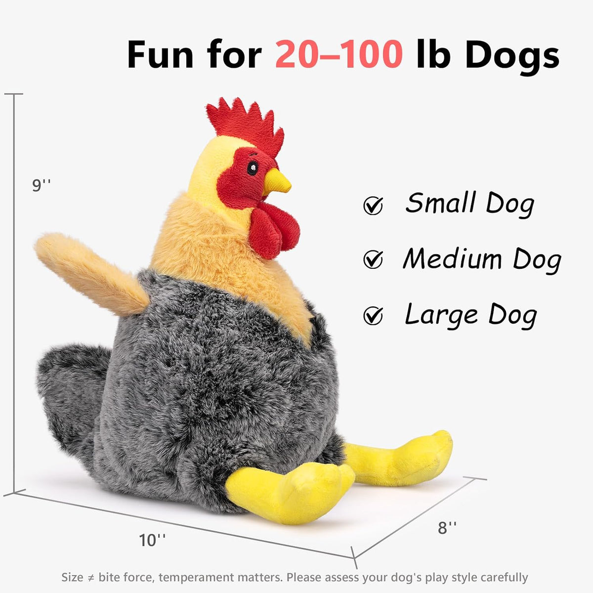 Soft Plush Giraffe Dog Toy for Small & Medium Dogs and Puppies – Essentials for Dogs - Chicken - image 4