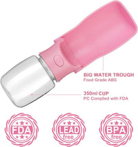 Portable Dog Water Bottle - Pink / 12oz - image 2