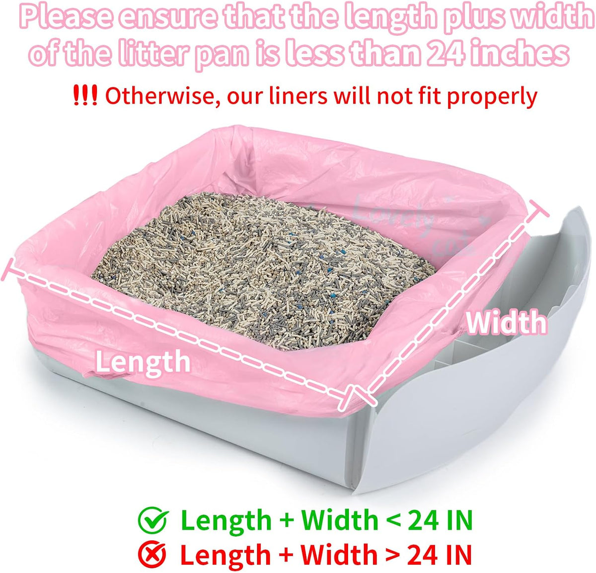 ANWA 40 Count Automatic Litter Box Bags - 20 Count (Pack of 6) / Pink Kitten - image 2