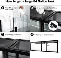 REPTIZOO 84 Gallon Large Reptile Terrarium Extra-Long 60" x 18" x 18" - 60" x 18" x 18" - image 4
