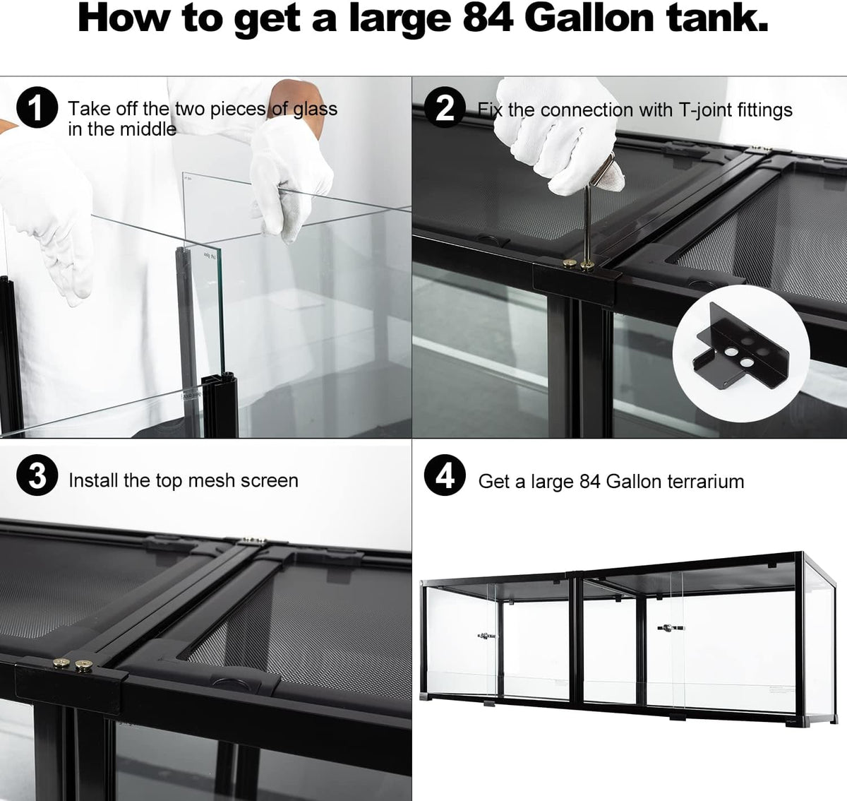 REPTIZOO 84 Gallon Large Reptile Terrarium Extra-Long 60" x 18" x 18" - 60" x 18" x 18" - image 4