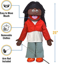 Silly Puppets Sierra 25 inch full body ventriloquist puppet, Black girl character with arm rod - view 3