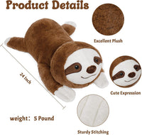 Wepop 5lbs Highland Cow Weighted Stuffed Animals 22in Giant Highland - Sloth - image 2