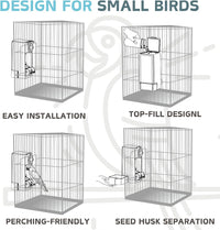 Automatic Bird Feeder, Bird Cage Feeder with Perch for Parakeet Canary Cockatiel Finch – Essentials for Birds - Blue - image 3
