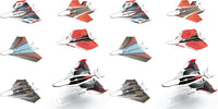 12 Color Paper Airplane Templates for POWERUP 4.0 2.0 Paper Plane - letter/a4 (Pack of 2)