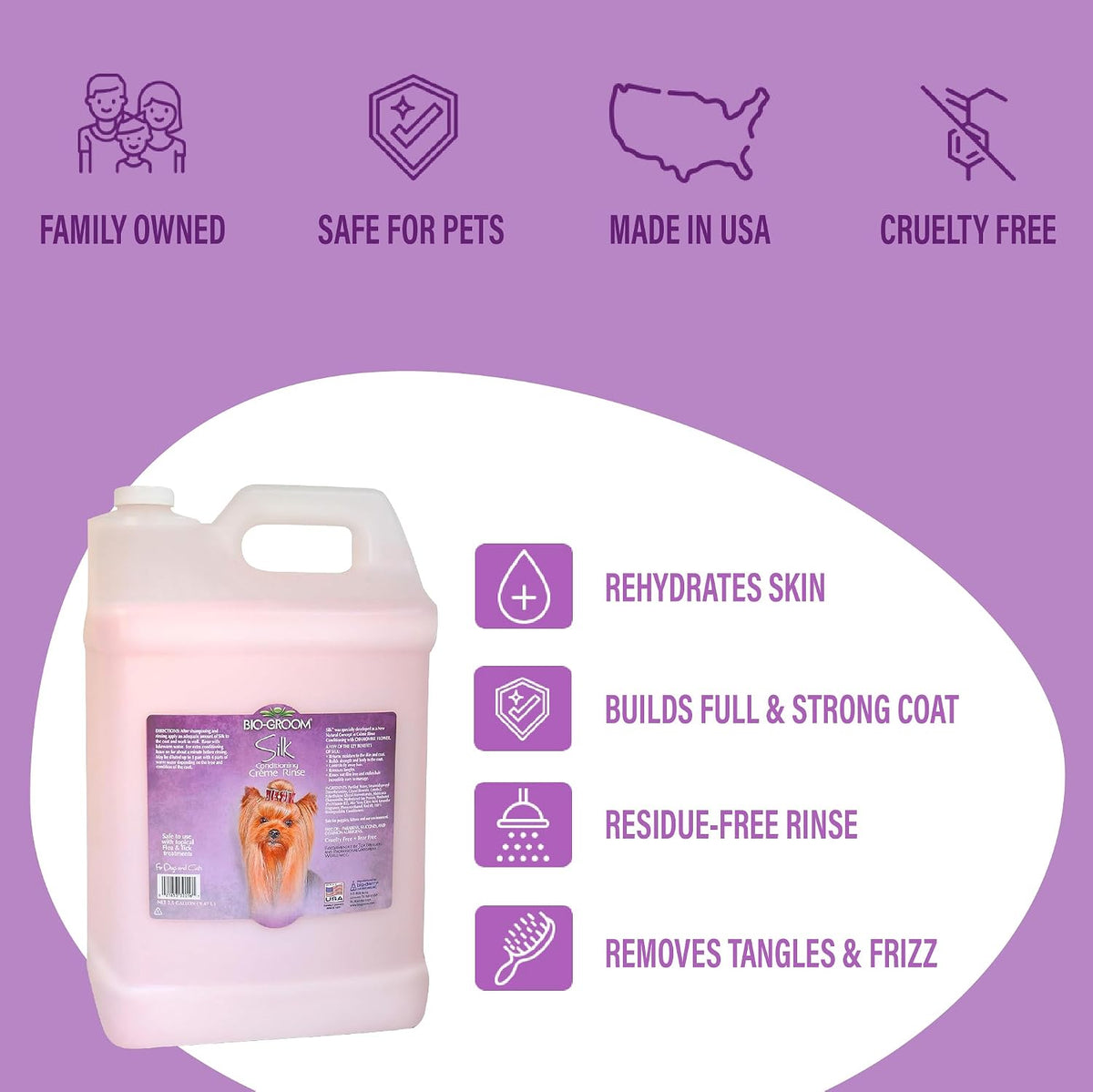 Bio-Groom Silk Creme Rinse Dog & Puppy Conditioner - 2.5-gallons - image 2