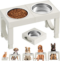 XIAZ Elevated Dog Bowls Large Breed Raised Dogs Bowl Stand - B-White / Basic
